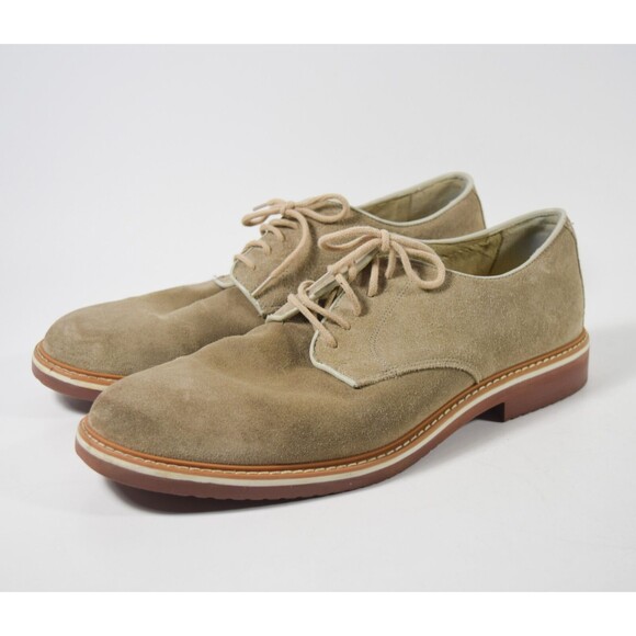 1901 Tan Suede Leather Lace Up Casual Oxford Shoes Made in Italy Sz 46 - Picture 1 of 6